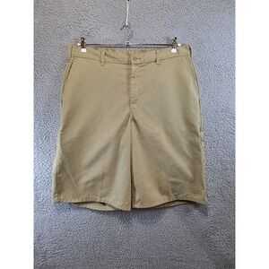 Genuine Dickies Shorts Mens 38 Khaki Logo Cotton 13" Inseam Loose Fit Workwear